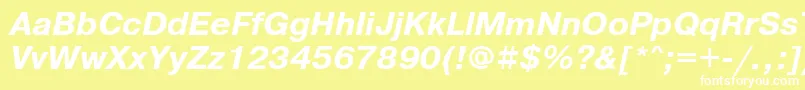Prg76C Font – White Fonts on Yellow Background