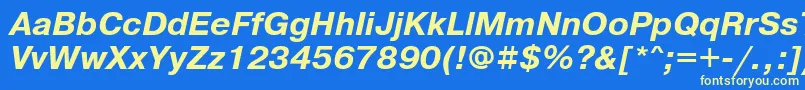 Prg76C Font – Yellow Fonts on Blue Background