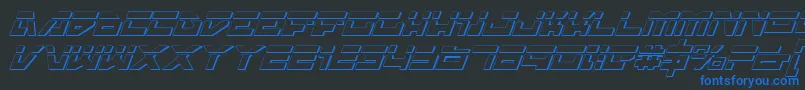TrajiaLaserItalic3D Font – Blue Fonts on Black Background