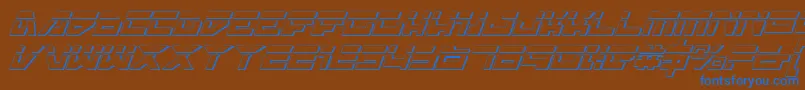 TrajiaLaserItalic3D Font – Blue Fonts on Brown Background