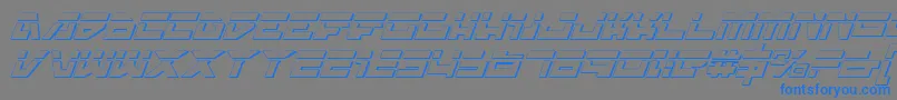 TrajiaLaserItalic3D Font – Blue Fonts on Gray Background