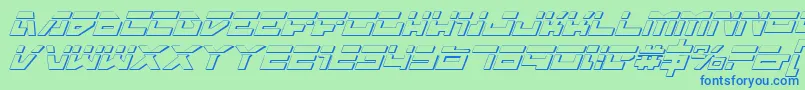 TrajiaLaserItalic3D Font – Blue Fonts on Green Background