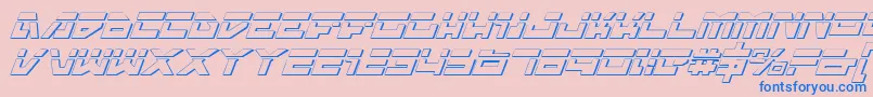 フォントTrajiaLaserItalic3D – ピンクの背景に青い文字