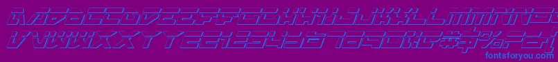 TrajiaLaserItalic3D Font – Blue Fonts on Purple Background