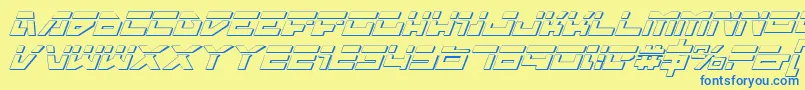 TrajiaLaserItalic3D Font – Blue Fonts on Yellow Background