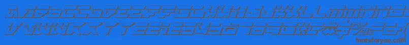 TrajiaLaserItalic3D Font – Brown Fonts on Blue Background