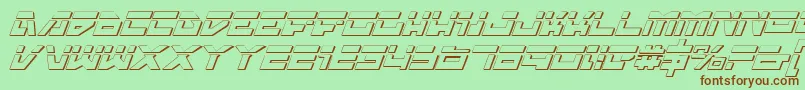 TrajiaLaserItalic3D Font – Brown Fonts on Green Background