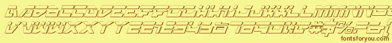 TrajiaLaserItalic3D Font – Brown Fonts on Yellow Background