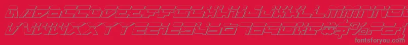 Czcionka TrajiaLaserItalic3D – szare czcionki na czerwonym tle