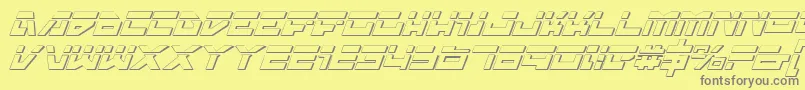 TrajiaLaserItalic3D Font – Gray Fonts on Yellow Background
