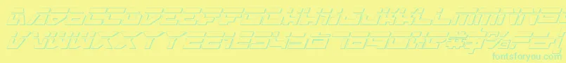 TrajiaLaserItalic3D Font – Green Fonts on Yellow Background