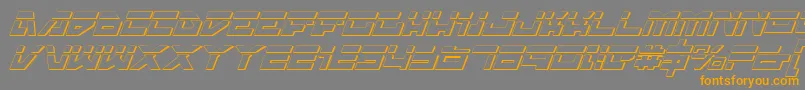 TrajiaLaserItalic3D Font – Orange Fonts on Gray Background