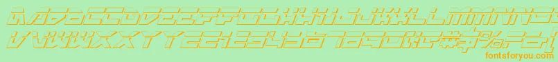 TrajiaLaserItalic3D Font – Orange Fonts on Green Background
