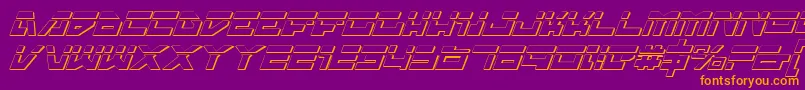 TrajiaLaserItalic3D Font – Orange Fonts on Purple Background