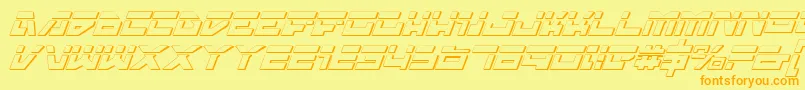 TrajiaLaserItalic3D Font – Orange Fonts on Yellow Background