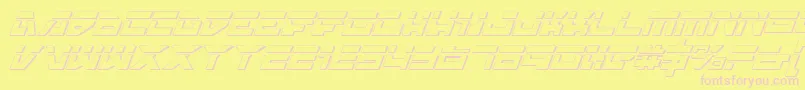 TrajiaLaserItalic3D Font – Pink Fonts on Yellow Background