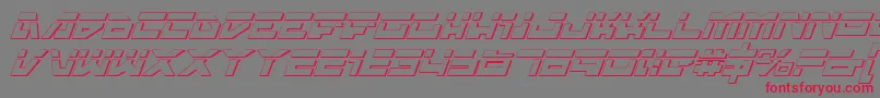 TrajiaLaserItalic3D Font – Red Fonts on Gray Background