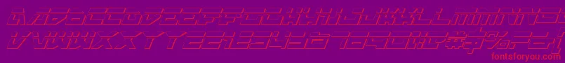 TrajiaLaserItalic3D Font – Red Fonts on Purple Background