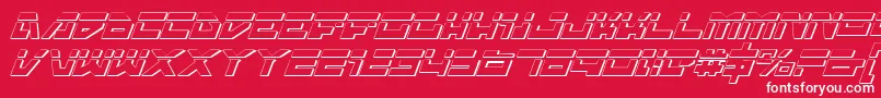 Fonte TrajiaLaserItalic3D – fontes brancas em um fundo vermelho