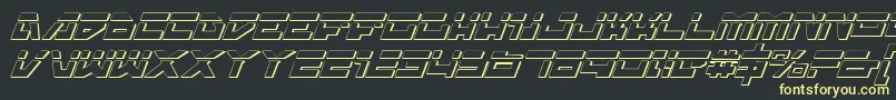 TrajiaLaserItalic3D Font – Yellow Fonts on Black Background
