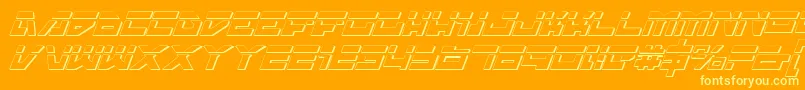 TrajiaLaserItalic3D Font – Yellow Fonts on Orange Background