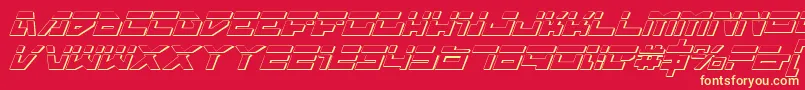 TrajiaLaserItalic3D Font – Yellow Fonts on Red Background