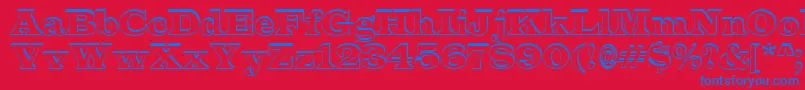 LatinoshRegular Font – Blue Fonts on Red Background