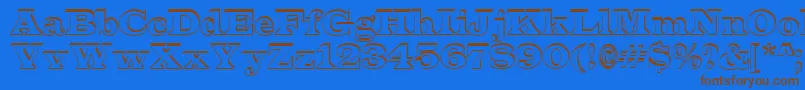 LatinoshRegular Font – Brown Fonts on Blue Background