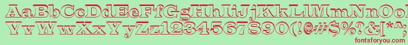 LatinoshRegular Font – Red Fonts on Green Background