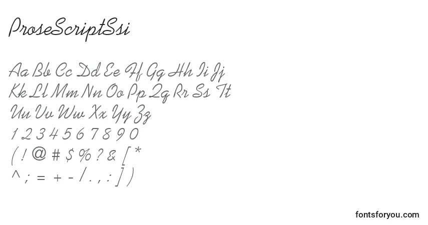 Schriftart ProseScriptSsi – Alphabet, Zahlen, spezielle Symbole