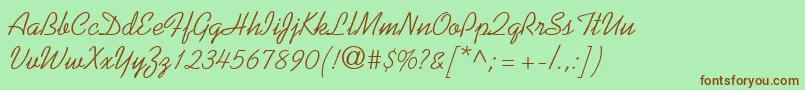 ProseScriptSsi Font – Brown Fonts on Green Background