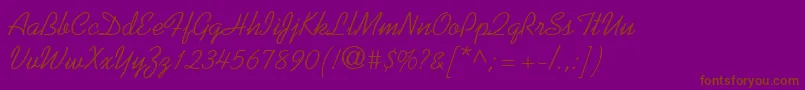 ProseScriptSsi-Schriftart – Braune Schriften auf violettem Hintergrund