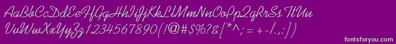 ProseScriptSsi Font – Green Fonts on Purple Background