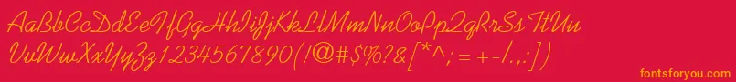 ProseScriptSsi Font – Orange Fonts on Red Background