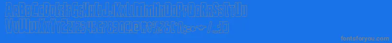 Thunderhawkshadow-Schriftart – Graue Schriften auf blauem Hintergrund