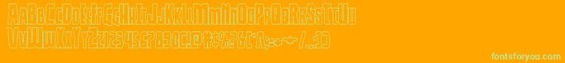 フォントThunderhawkshadow – オレンジの背景に緑のフォント