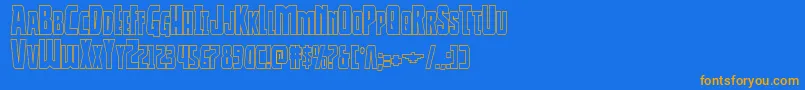 Thunderhawkshadow-Schriftart – Orangefarbene Schriften auf blauem Hintergrund