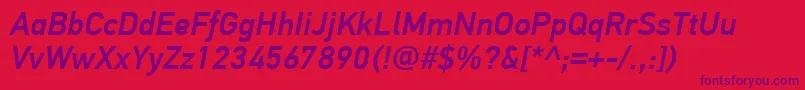 PfdintextproMediumitalic Font – Purple Fonts on Red Background