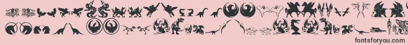 Czcionka FantasticCreatures – czarne czcionki na różowym tle