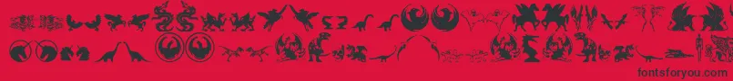 FantasticCreatures Font – Black Fonts on Red Background