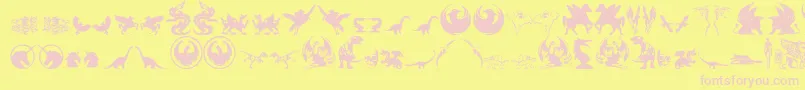 フォントFantasticCreatures – ピンクのフォント、黄色の背景