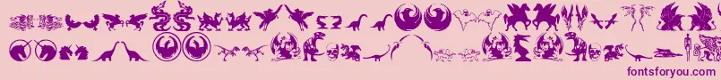 Czcionka FantasticCreatures – fioletowe czcionki na różowym tle