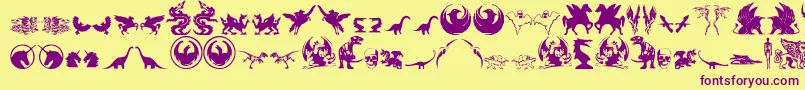 FantasticCreatures Font – Purple Fonts on Yellow Background