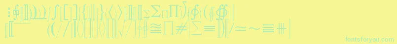 fuente QuantaPiFiveSsi – Fuentes Verdes Sobre Fondo Amarillo