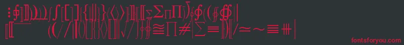 フォントQuantaPiFiveSsi – 黒い背景に赤い文字