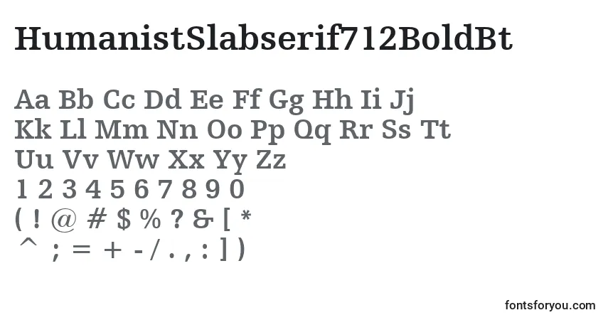 A fonte HumanistSlabserif712BoldBt – alfabeto, números, caracteres especiais