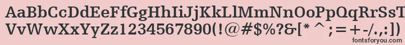 HumanistSlabserif712BoldBt-fontti – mustat fontit vaaleanpunaisella taustalla