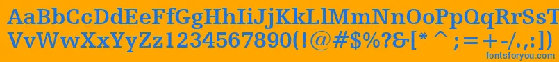 フォントHumanistSlabserif712BoldBt – オレンジの背景に青い文字