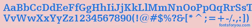 Czcionka HumanistSlabserif712BoldBt – niebieskie czcionki na różowym tle