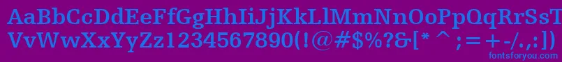 フォントHumanistSlabserif712BoldBt – 紫色の背景に青い文字